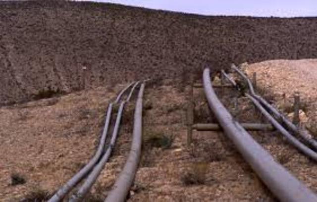 Natural gas pipelines were built