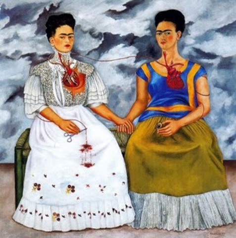 FRIDA TERMINO SU AUTORRETRATO DE LAS 2 FRIDAS