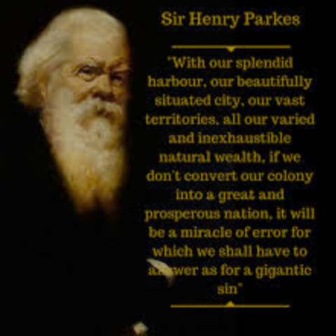 Sir Henry parkes made a stirring speech.