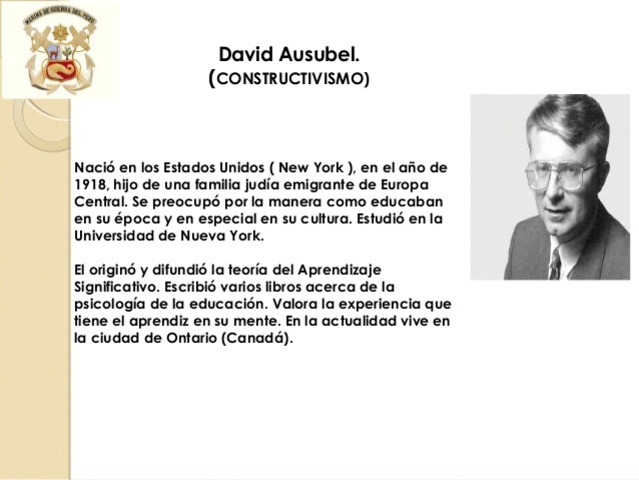 DAVID AUSUBEL, CONSTRUCTIVISTA.