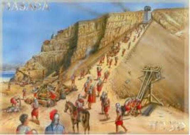 Jews at Masada hold up against 15,000 Roman troops and then take their own lives