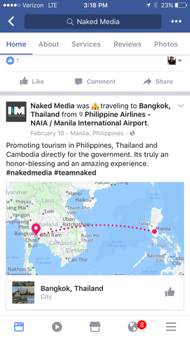 Naked media post on Facebook they have Philippines, Thailand and Cambodia