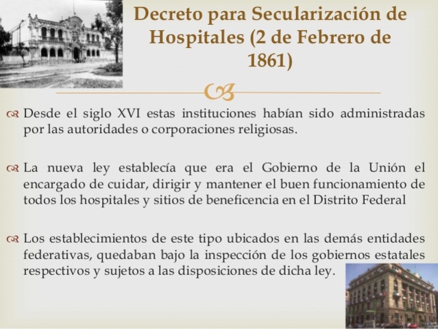 Decreto acerca de la Secularización de Hospitales