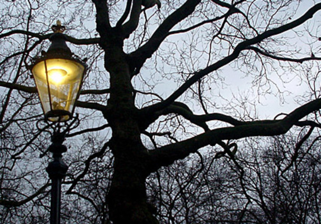 Streets lit with gas lights