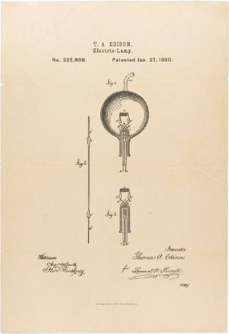 Thomas Edison Receives Patent for Light Bulb