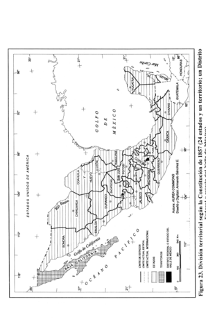 División territorial implementada por la Constitución de 1857