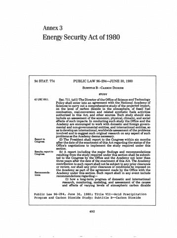 Carter passes the Energy Security Act