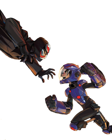 Professor Callaghan fights Hiro and Bamax