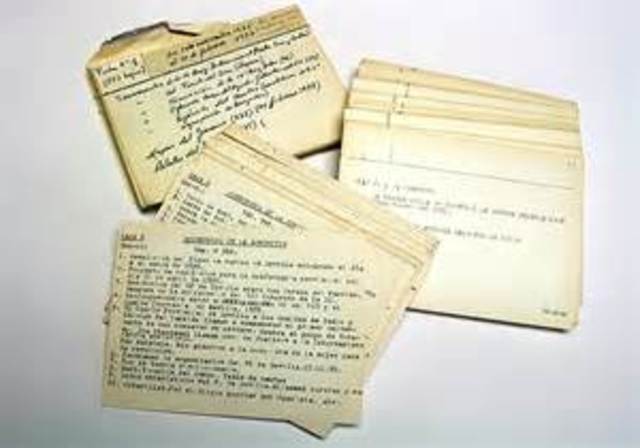 Primeras tarjetas para un indice general