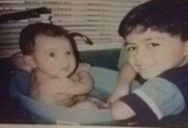 primer baño por mi hermano