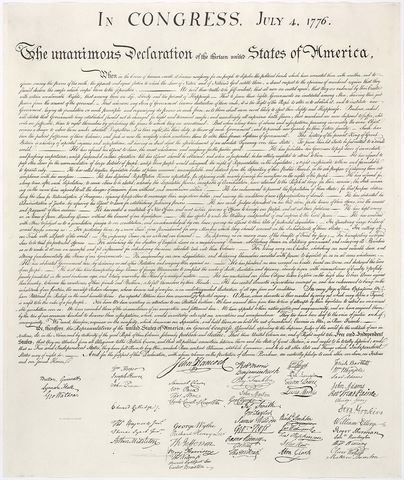 Presention of Declaration of Independence