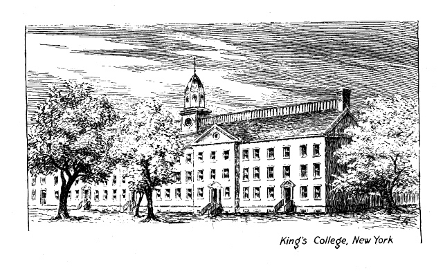 King's College (Columbia University) is founded in New York City.