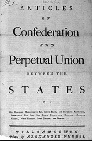 Articles of Confederation were Accepted