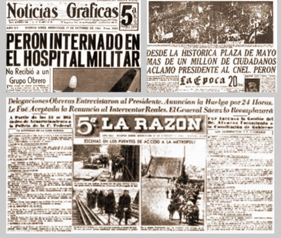 Movilización a favor de Perón