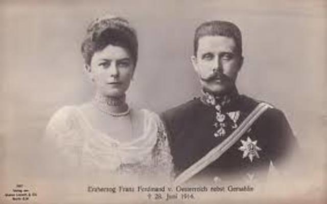 asesinato  del archiduque fernando francisco y su esposa