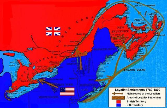 Loyalists emigrate to Quebec