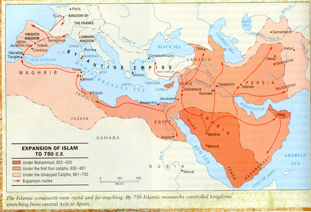 Arabian empire includes all Southwest Asia and Northeast Africa