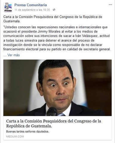 Carta a la Comision Pesquisidora