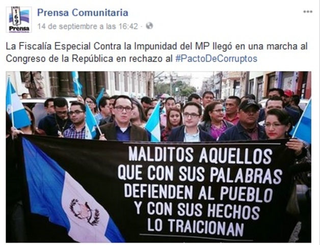 La Fiscalia contra la Impunidad marcha al Parque