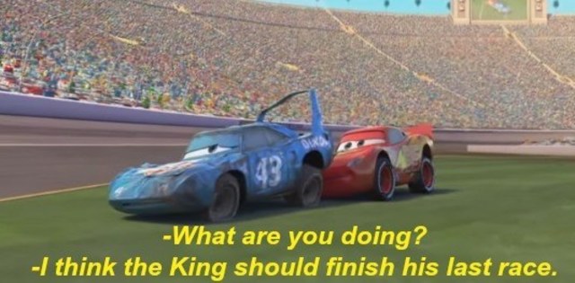 lightning helps the king finish the race