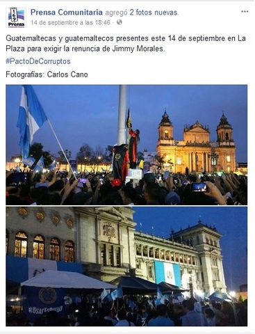 Guatemaltecos exigen renuncia del presidente Jimmy Morales