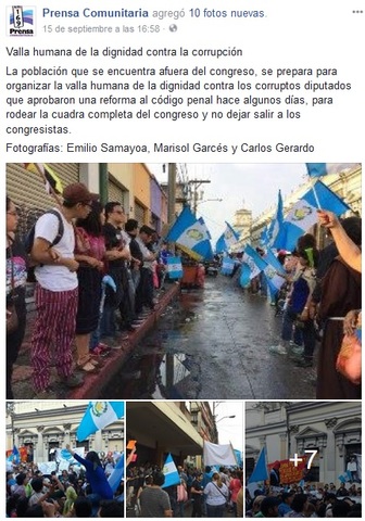 Pueblo hace valla enfrente del congreso