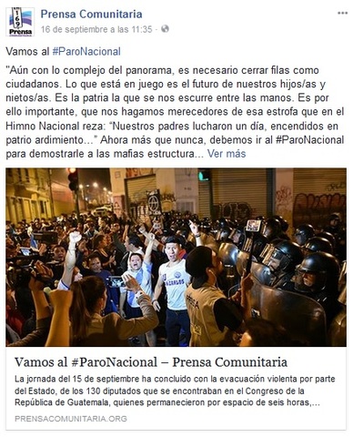 Se convoca a paro nacional el 20 de Septiembre