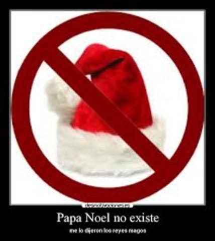 cumplí 6 años y me di cuenta que papa noel no exisitia ;( (encontré mi regalo en un armario )