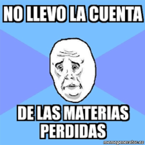 en el 2014 por primera vez en mi vida perdí una materia en la escuela