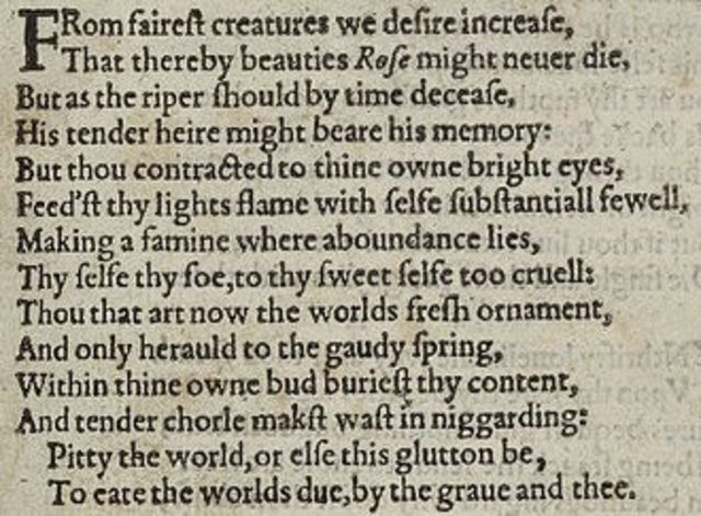 The first sonnet he wrote!