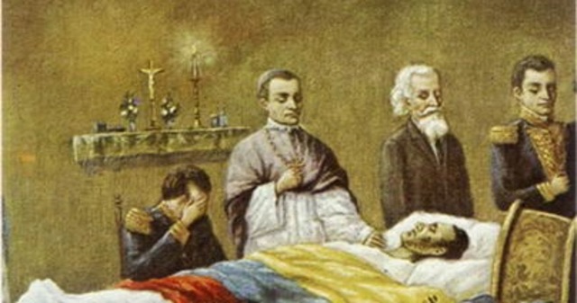 Muerte de Bolívar en Santa Marta.