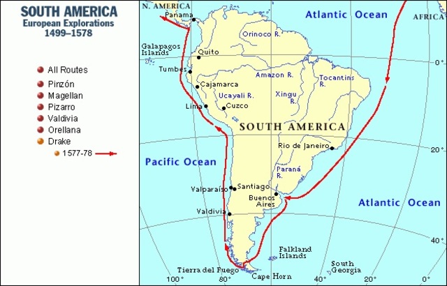 Magellan Reaches South America