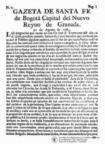 1785-Nace el periodismo en Colombia