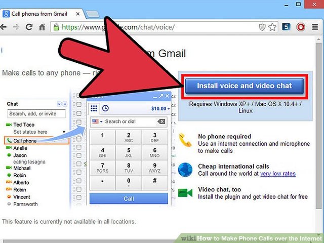 Voice call over the internet