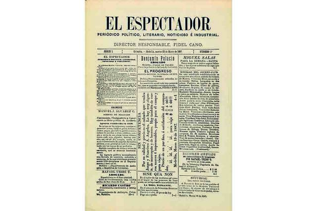 1887- Primera edicion del Periódico El Espectador
