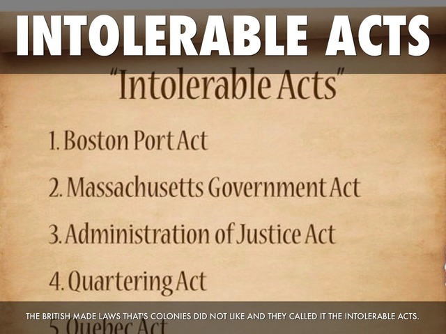 The Intolerable Acts