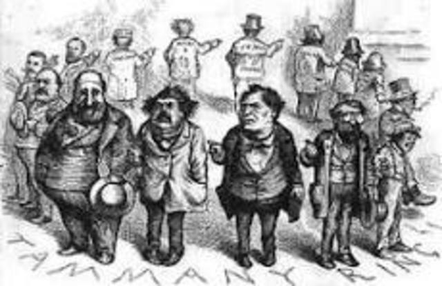 •	Boss Tweed rise at Tammany Hall