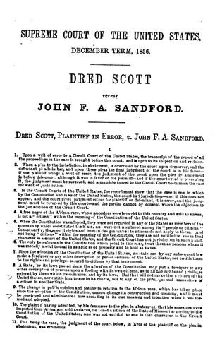 Dred Scott Decision - Primary Source