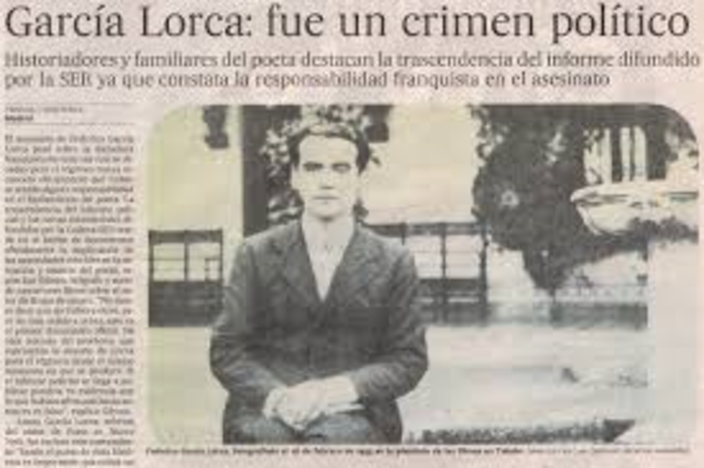 Federico García Lorca es asesinado &nbsp;