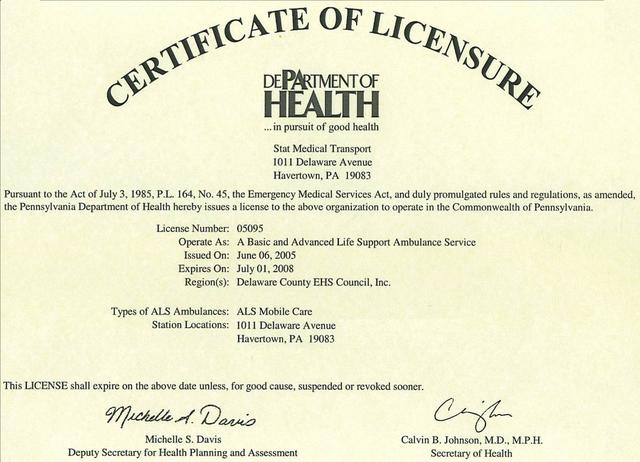 Required Medical License