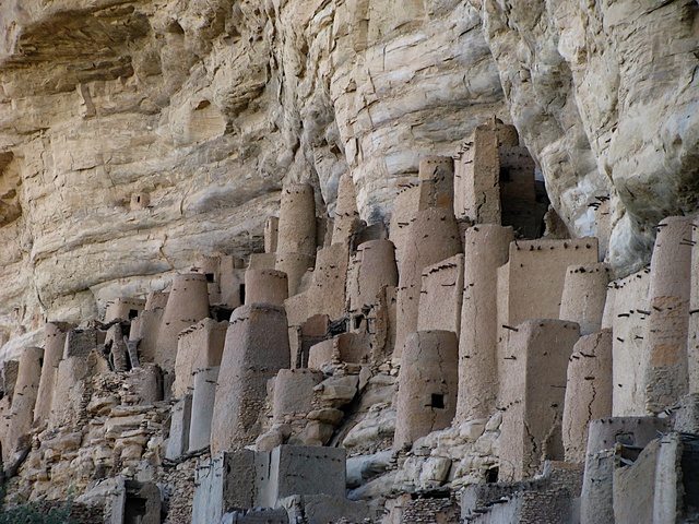 Dogon Cliff Dwellings with Granaries