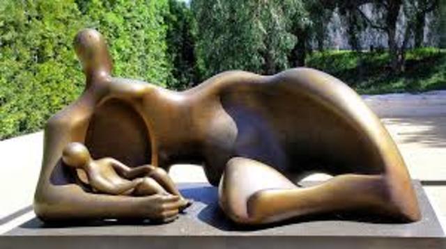 Draped Reclining Mother and Baby