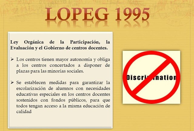Ley Orgánica de la Participación, la Evaluación y el Gobierno de los centros Docentes.