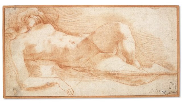 Recumbent Female Nude Figure Asleep