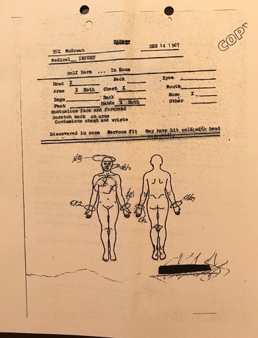 Lloyd McGowan Medical Injury Report For Self Harm