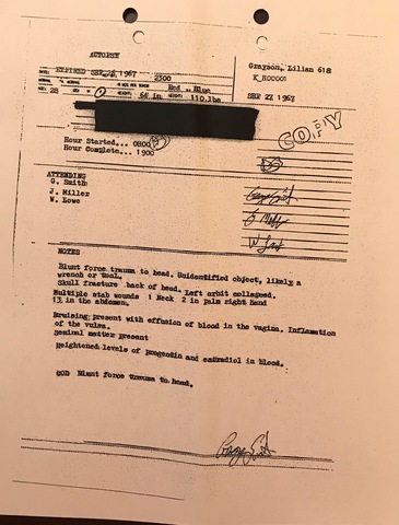 Lilian Grayson Autopsy Report