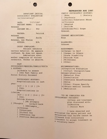 Lloyd McGowan Reproduced Psych Evaluation