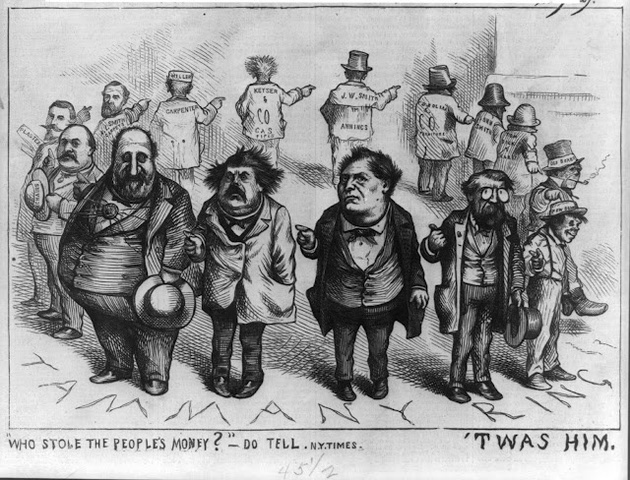 •	Boss Tweed rise at Tammany Hall