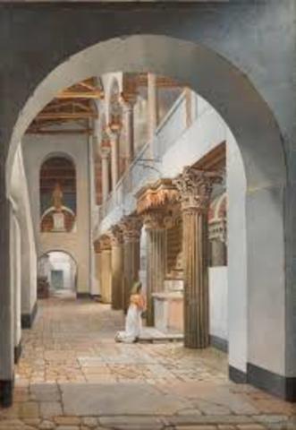 C.W.Eckersberg, interno di S.Lorenzo fuori le mura