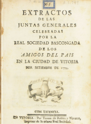 A Sociedade Basconcaga de Amigos do País, 1785